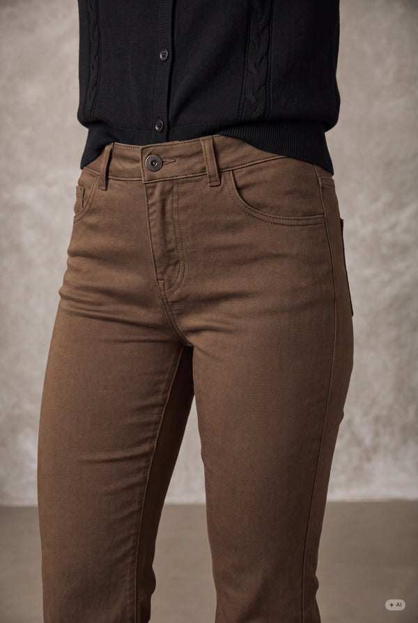 I SAY Toscana Flare Pant Pants 368 Taupe