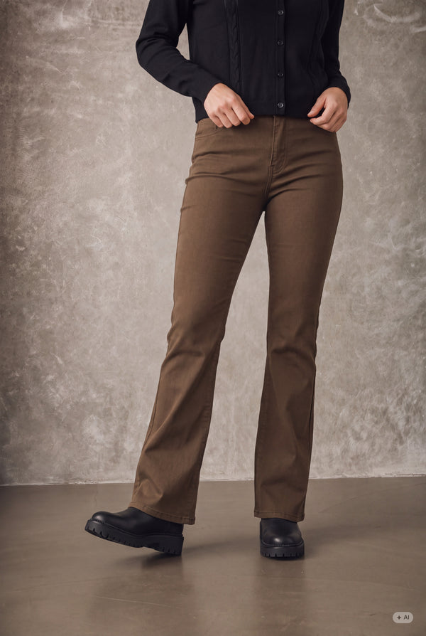 I SAY Toscana Flare Pant Pants 368 Taupe