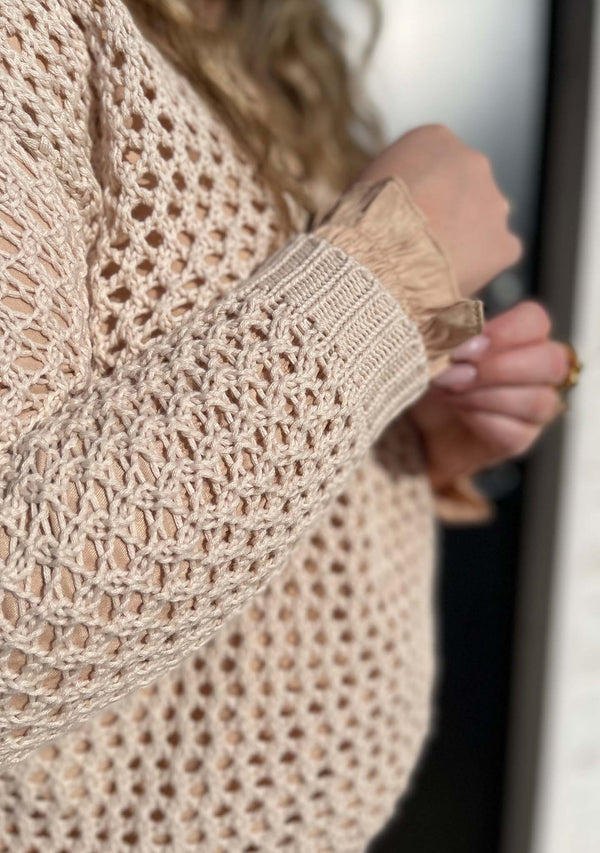 I SAY Tulle Knit Knitwear 112 Sand