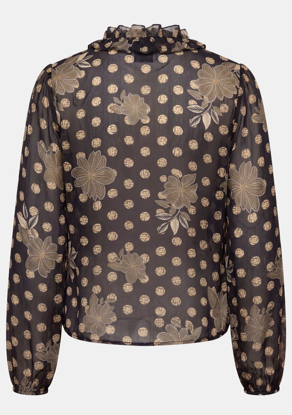 I SAY Vibse Ruffle Blouse Blouses N64 Flower/Dot Print