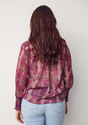 I SAY Vibse Shirt Shirts N04 Potato/Cerise Flow