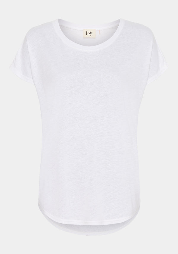I SAY Tess O-Neck T-Shirt T-Shirts 101 Broken White